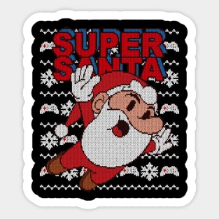 Retro Games Super Santa - knitted ugly Christmas Sticker